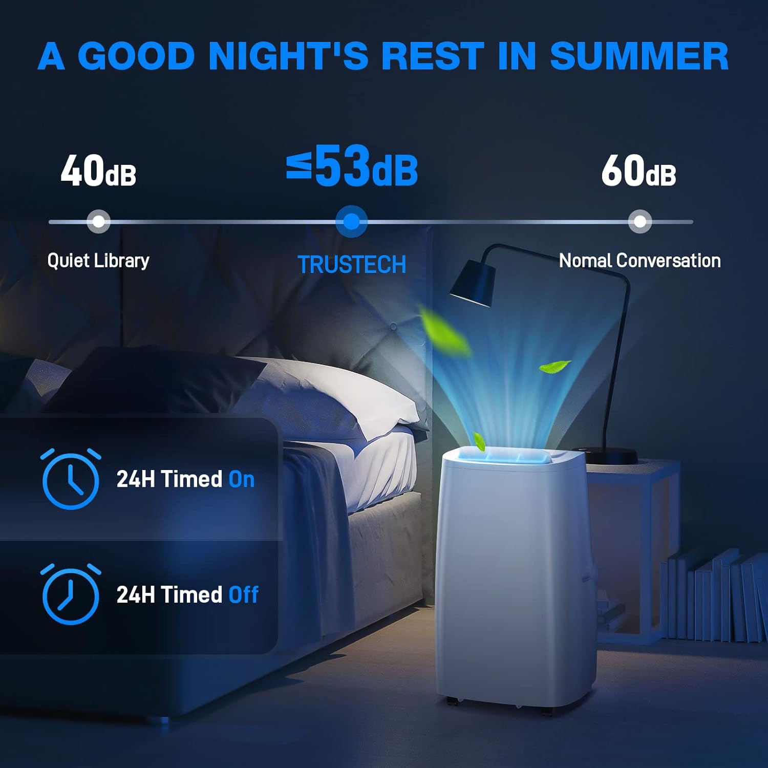 Air Choice Portable Air Conditioner, 14000 BTU Air Conditioner Portable for Room Up to 700 Sq.Ft, Auto Swing, 24H Timer, Remote Control, Window Kit