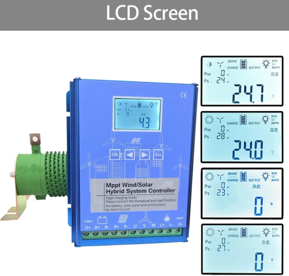 12v,HYZHANHONG Wind Solar Hybrid Charge Controller 5000W-10000W,12V/24V/48V LCD Display MPPT Boost Charging Multifunctional Wind Solar Controller,10000W-24V