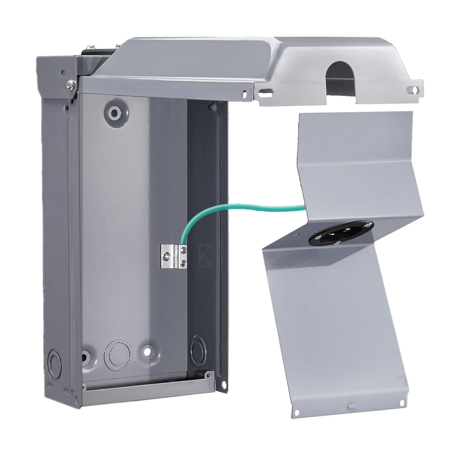 Generator Power Outlet Box Stainless Steel 30 Amp 4 Cores Electric Power Outlet Box for Electric Generator,Compatible with 6-12 AWG Wires, 7500W Power Capacity