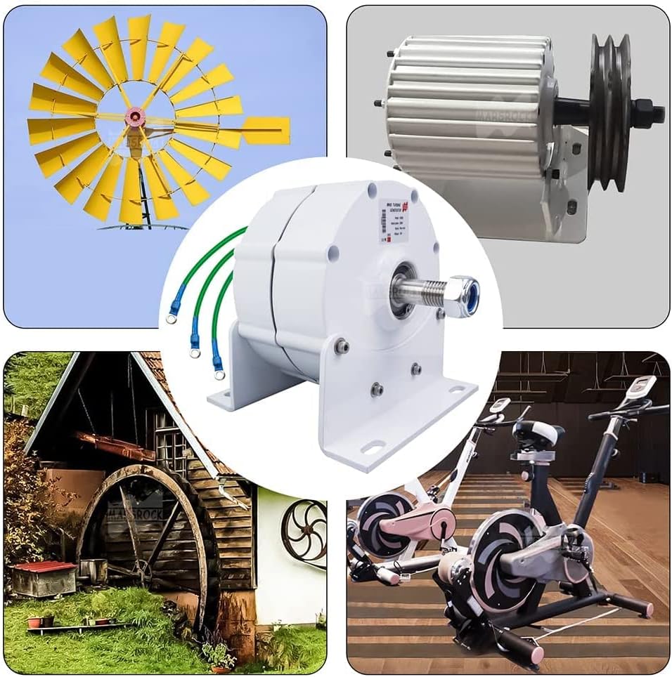 Permanent Magnet Generator 14000W 12V 24V 48V Low RPM 3 Phase AC Alternator with Free Charge Controller for Wind Turbine (220V, One Shaft with Base)