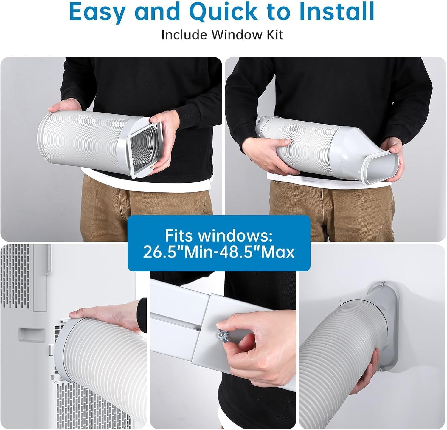 8000BTU Portable Air Conditioner, 3-In-1 Air Conditioner, Cooling Area Up to 350 Sq. Ft. Remote Control 24-Hour Timer Air Conditioner with Cooling, Dehumidifier and Fan, Bedroom/Office, White+Black