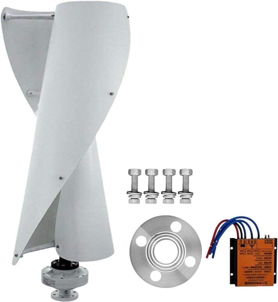 12V 24V Vertical Wind Turbine Generator with Helix Maglev Axis, Hybrid Solar Wind Power System for Home & Marine, 2-Blade Windmill Controller, Efficient Energy Solution