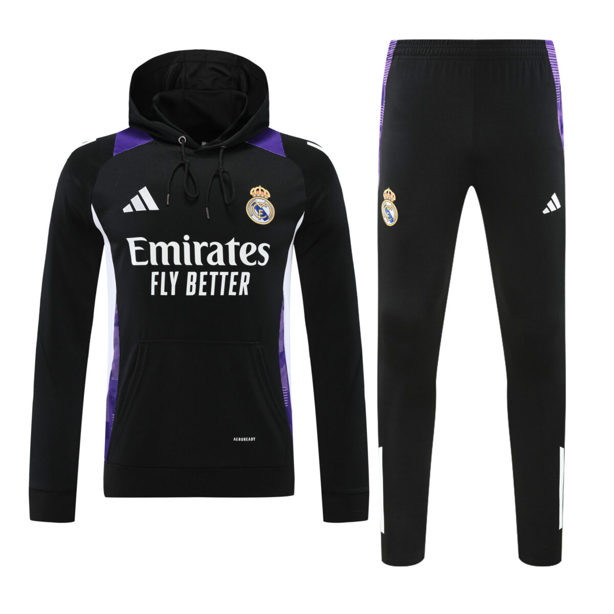 Conjunto manga larga Real Madrid negro - NewNow