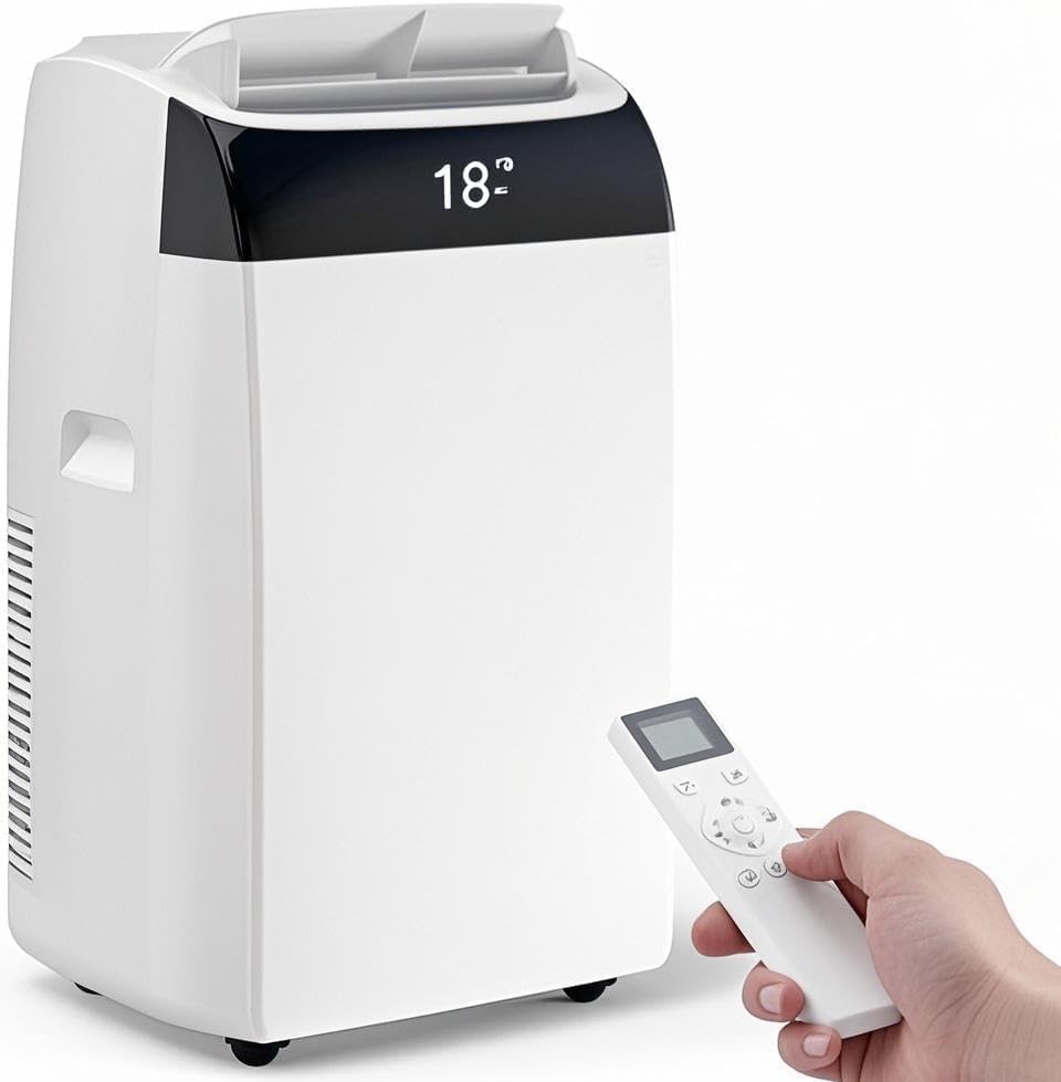 Portable Air Conditioner, 14,000 BTU AC, Cools Up to 750 Sq.Ft,3-In-1 Quiet Air Cooler with Remote Control & Installation Kits for Office and Home, Night Mode, 24H Timer