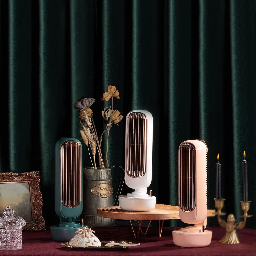 Mini Air Conditioner, Portable Evaporative Air Cooler, 6H Timer, 3 Speeds, Multi-Function Humidifier Purifier for Bedroom Office (Color : Green)