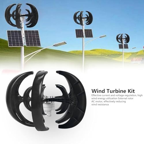 High Efficiency 12V/24V Vertical Axis Wind Turbine Kit - Compact Eco-Friendly Small Wind Generator, Quiet Renewable Energy Solution for Home Use, Efficient Windmill Motor System