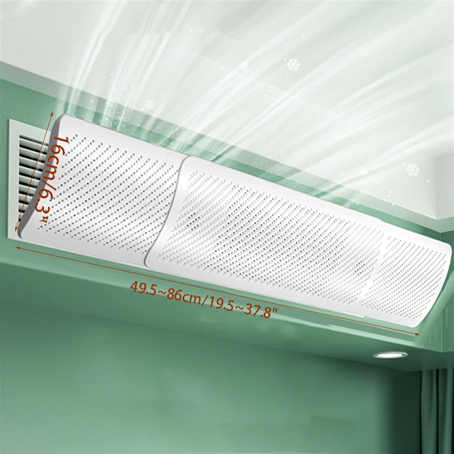 Air conditioning deflector Air Wing Baffle Wind Direction Windshield, Side Outlet Central AC Air Flow Deflector, Adjustable Air Conditioner Deflector for Home Hotel Office