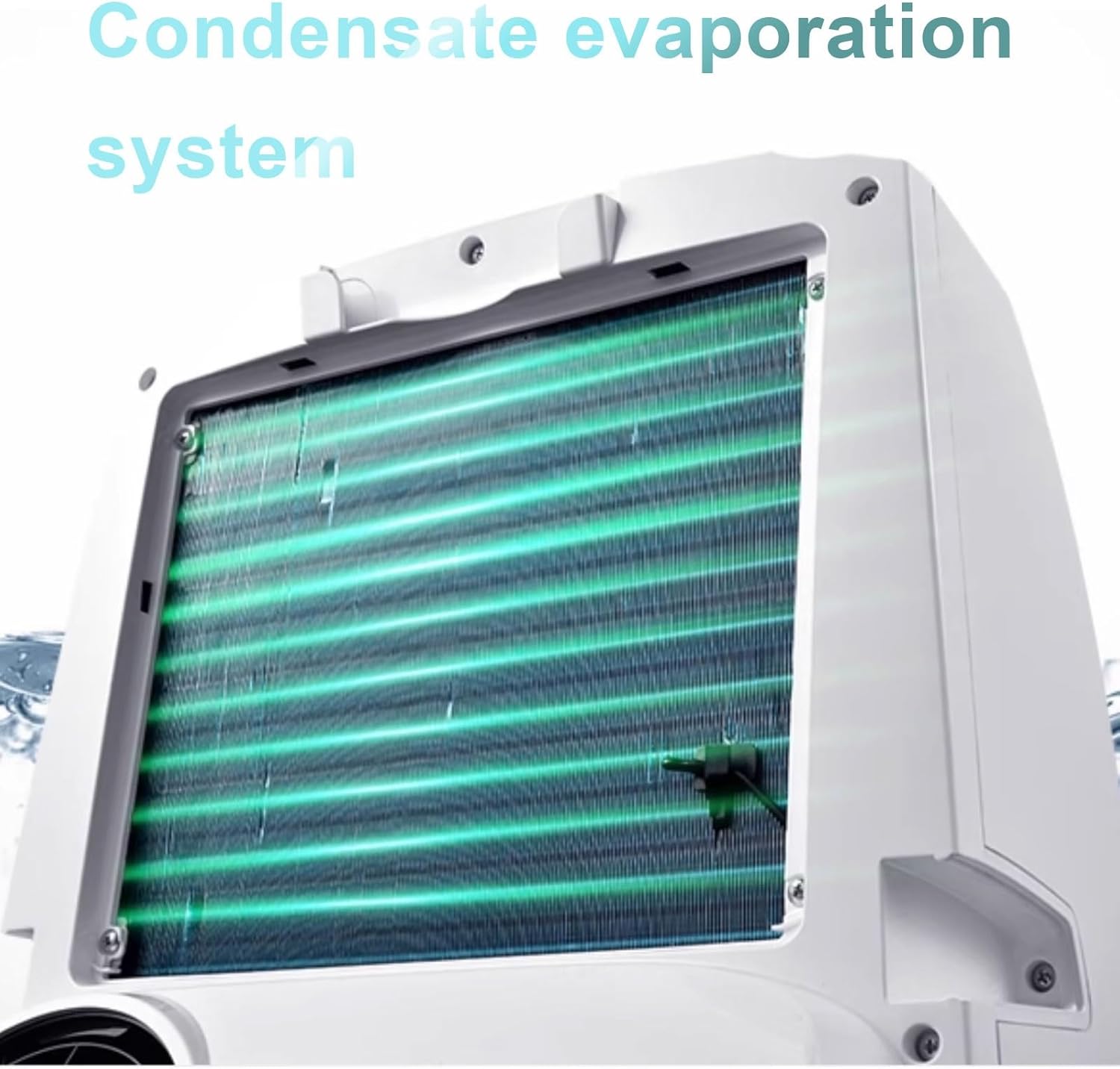 Small Portable Air Conditioner Air Cooler 3 Gears 70° Wide-Angle Air Supply Floor Air Conditioner with Universal Roller and Drain Hole for Room Bedroom Office