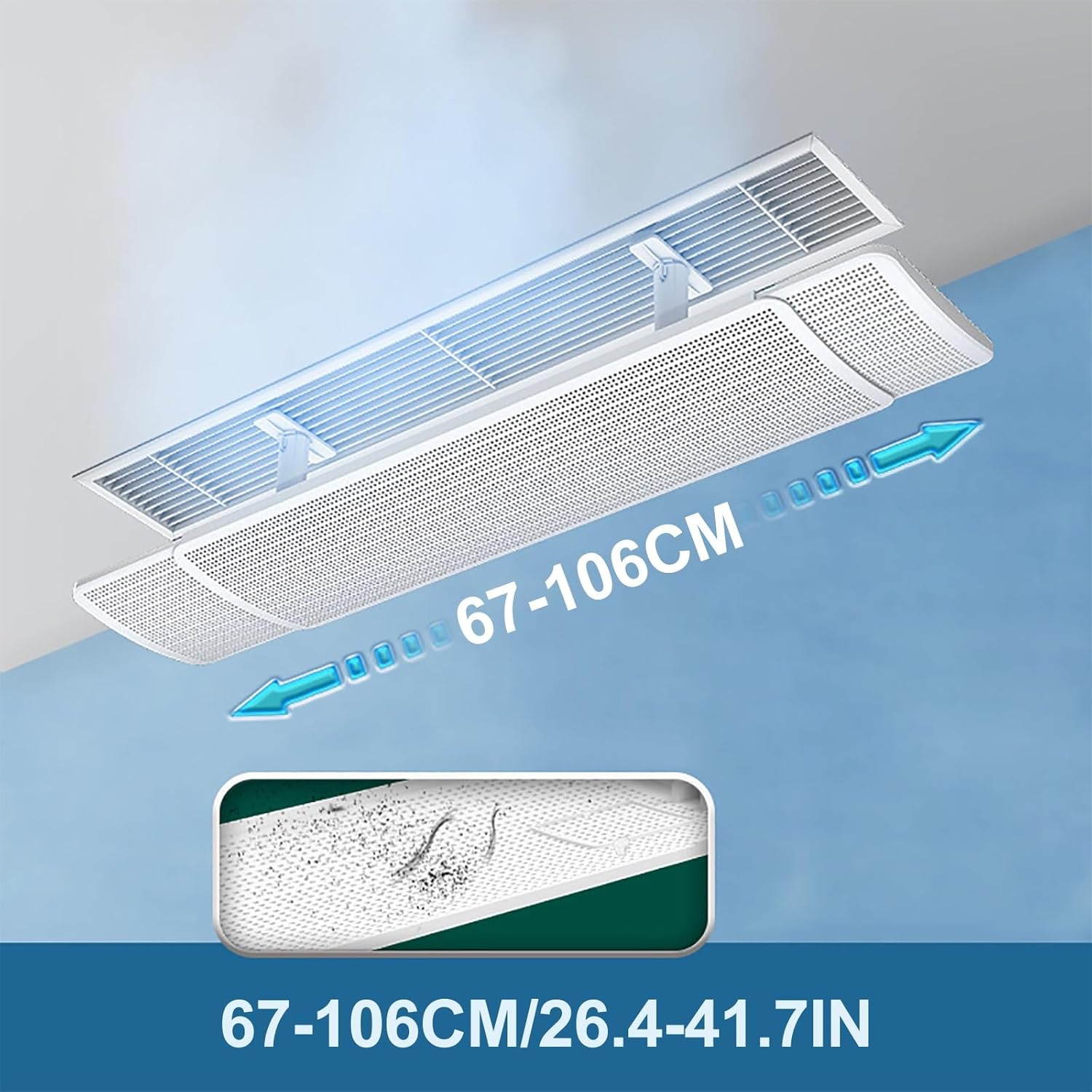 Adjustable Air Conditioner Deflector for Central AC - Universal Vent Cover with 3000 Dense Holes, Anti-Direct Blow Design