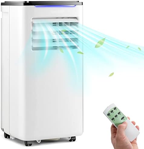 HOMGX 8000 BTU Portable Air Conditioner, 3-in-1 AC Unit with Dry Mode & Quiet Sleep, Remote Control & 24H Timer, Freestanding Cool Fan Dehumidifier for Home Office up to 250 Sq.Ft. (8000BTU)