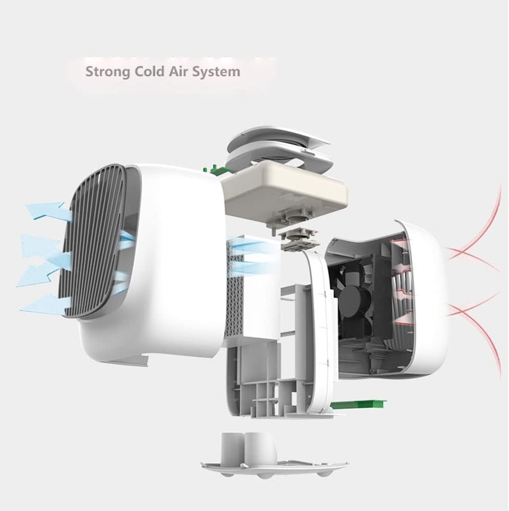 Portable Air Conditioners, Evaporative USB Personal Air Cooler, Mini Desktop Spray Fan, 3 Speeds Air Cooler Humidifier for Home, Office (Color : White)