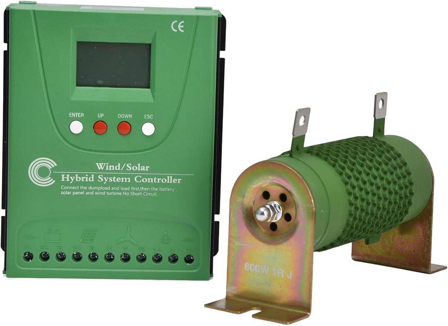 Wind Solar Hybrid System Controller MPPT Boost Charge Regulator for Lithium Battery 12V 24V Green ABS Wind Solar Hybrid Energy Storage Power Station