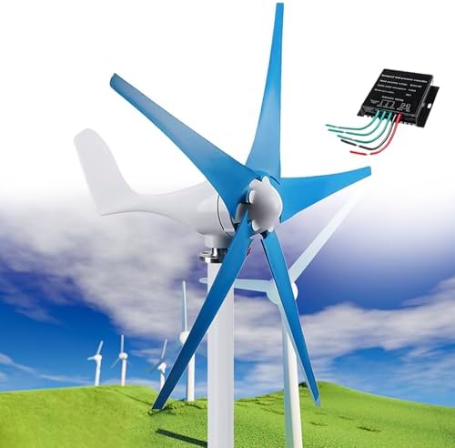 Wind Turbine Home Use Horizontal Generator Kits Blades with Controller12000W Wind Turbine Generator Kit for Home, Wind Generator 12V/24V/48V, Low Start-Up Speed Free-Energy Generator Wind Po