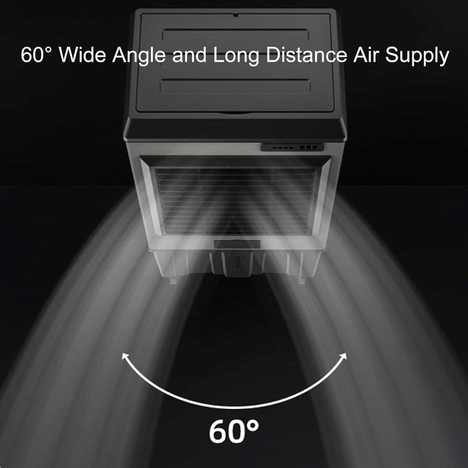 Swamp Cooler Air Conditioner, Evaporative Cooler, 7000 CFM Portable Evaporative Air Cooler, 50 L/13 Gal Water Tank, 3 Speeds, 4 Ice Boxes, Touch, for Room Garage Patio(118x38x59cm)