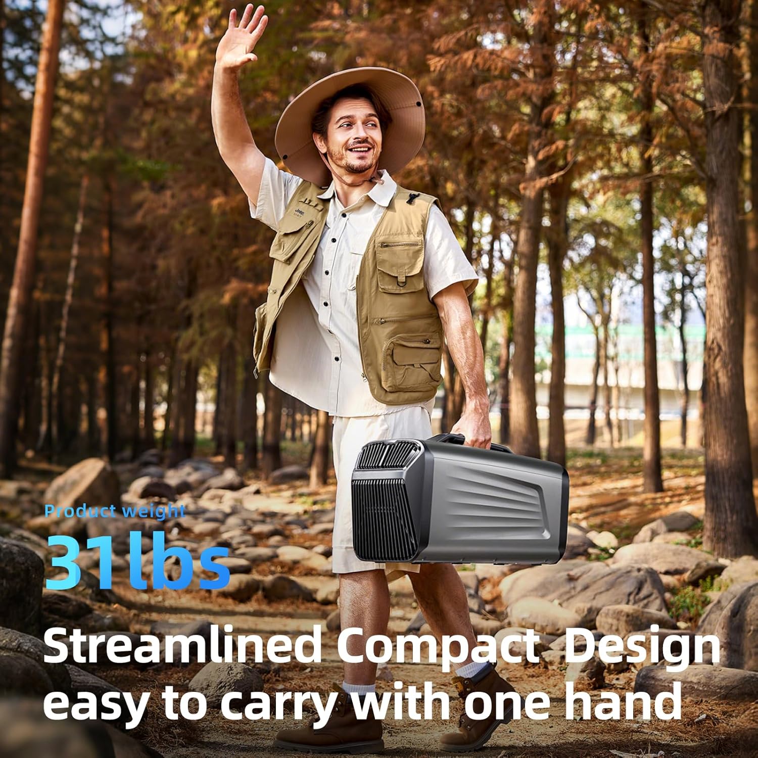 Portable Camping Air Conditioner for Outdoor and Indoor Use, Quiet Air conditoning For Small Rooms，5200BTU Fast Cooling Capacity for Tent AC