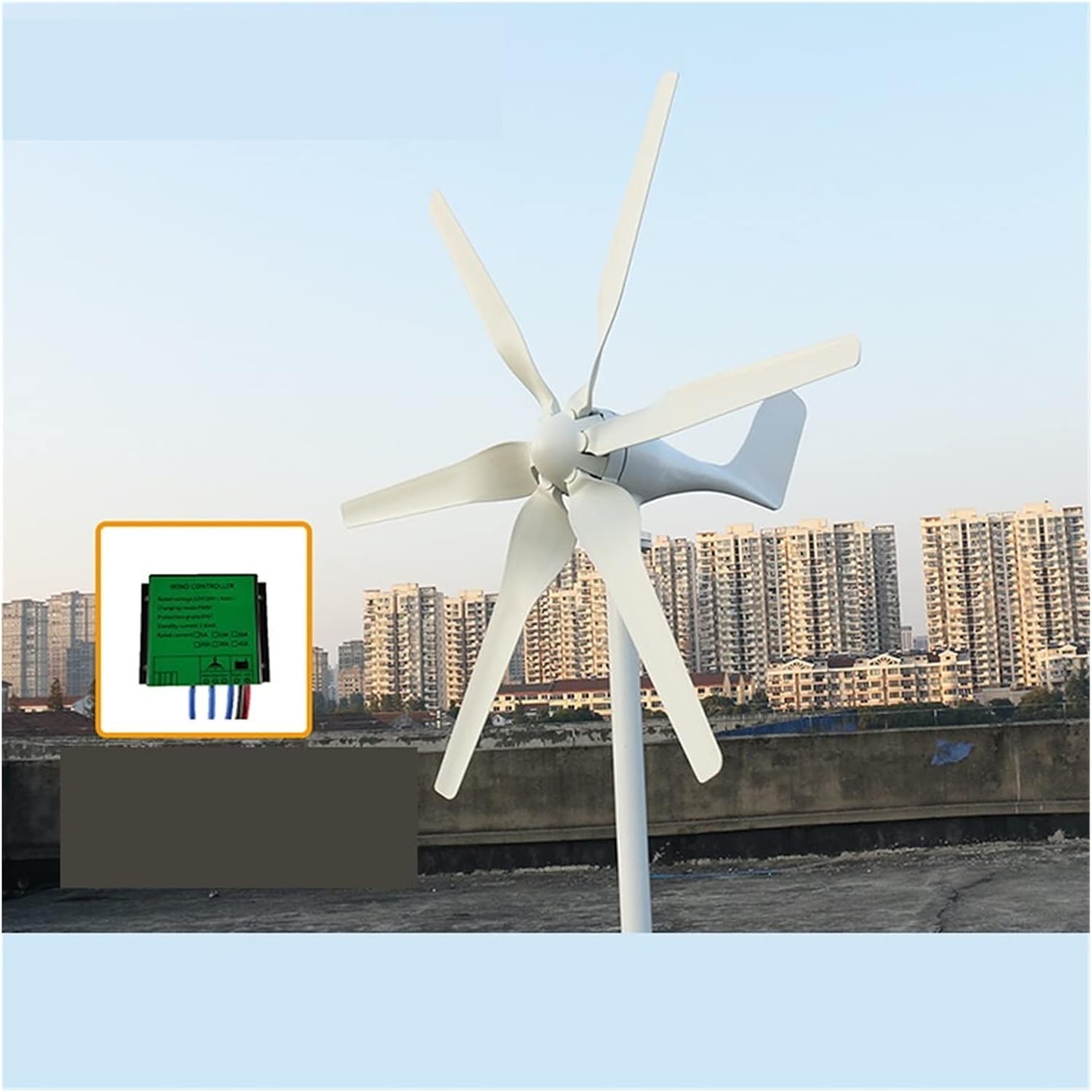 Wind Generator, Wind Turbine 6 Blades 800W 12V 24V Wind Turbine Generator Windmill With PWM Controller Homeuse,for Home, Farm, RVs, Boats(With PWM Controller,12V_800W)