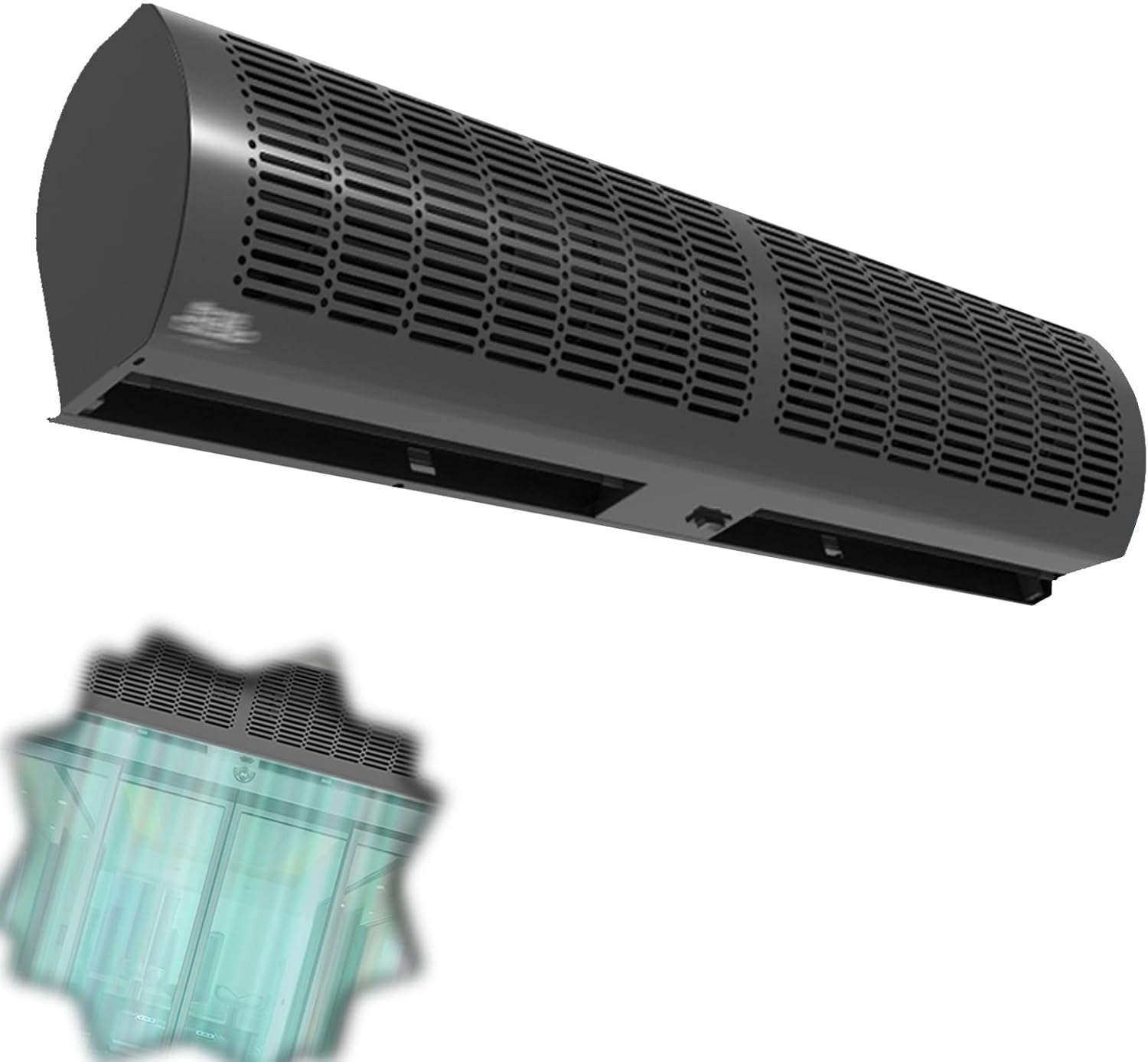 Air Curtain,Commercial Silent Door Air Curtain Machine, Energy-Saving Remote Control Black, Available in 1.5/1.8/2 Meters(0.6m)