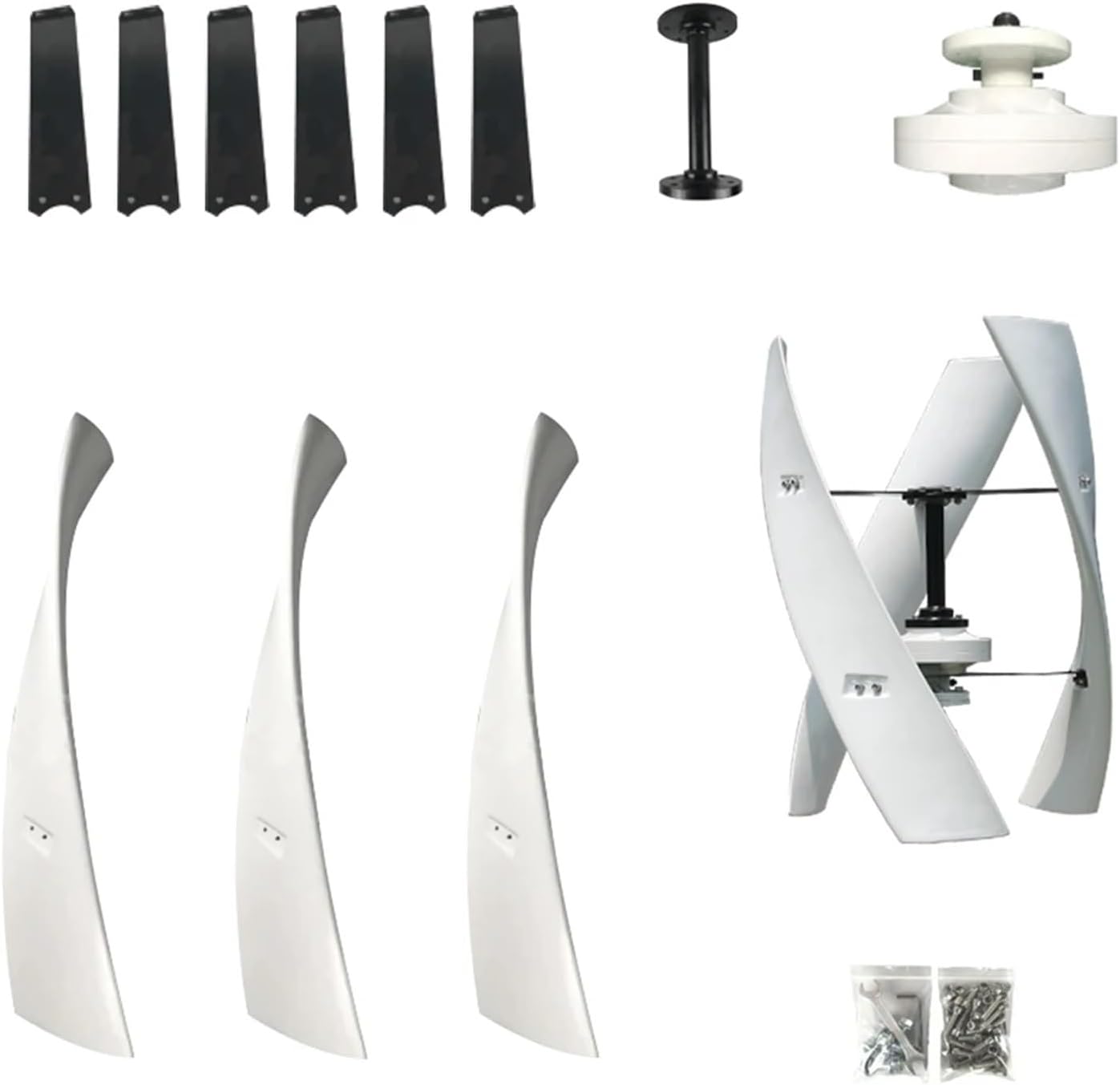 Wind Turbine 25KW 20KW Vertical Generator 12V 24V 48V with MPPT Charge Controller for Home Use Hybrid Charge Industrial Energy(Hybrid Controller,24V_20KW)