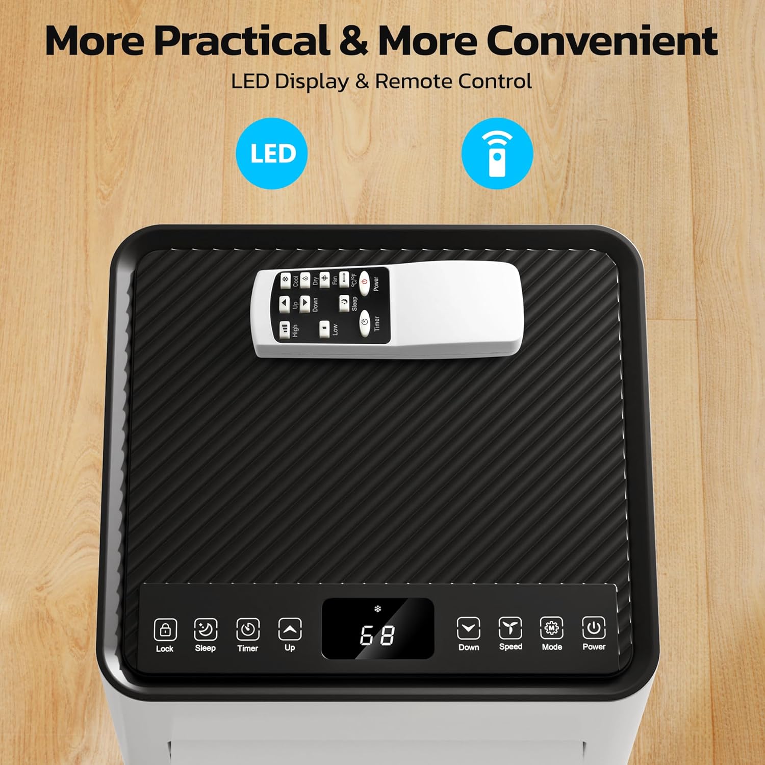 ZAFRO 8,000 BTU Portable Air Conditioners, AC Unit with Cool/Fan/Dehumidifier/Smart Sleep Modes, 24H Timer, Remote Control, Air Cooler for Bedroom Dorms Small-Rooms, White