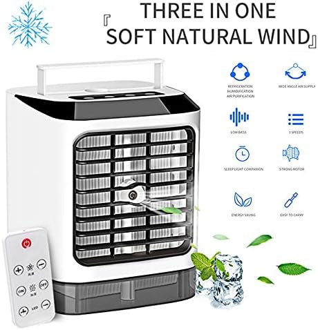 3 in 1 Mini Air Conditioner Fan Portable Mini Air Conditioner Desktop Moisturizing Sprayer Three-speed Adjustable USB Fan-White