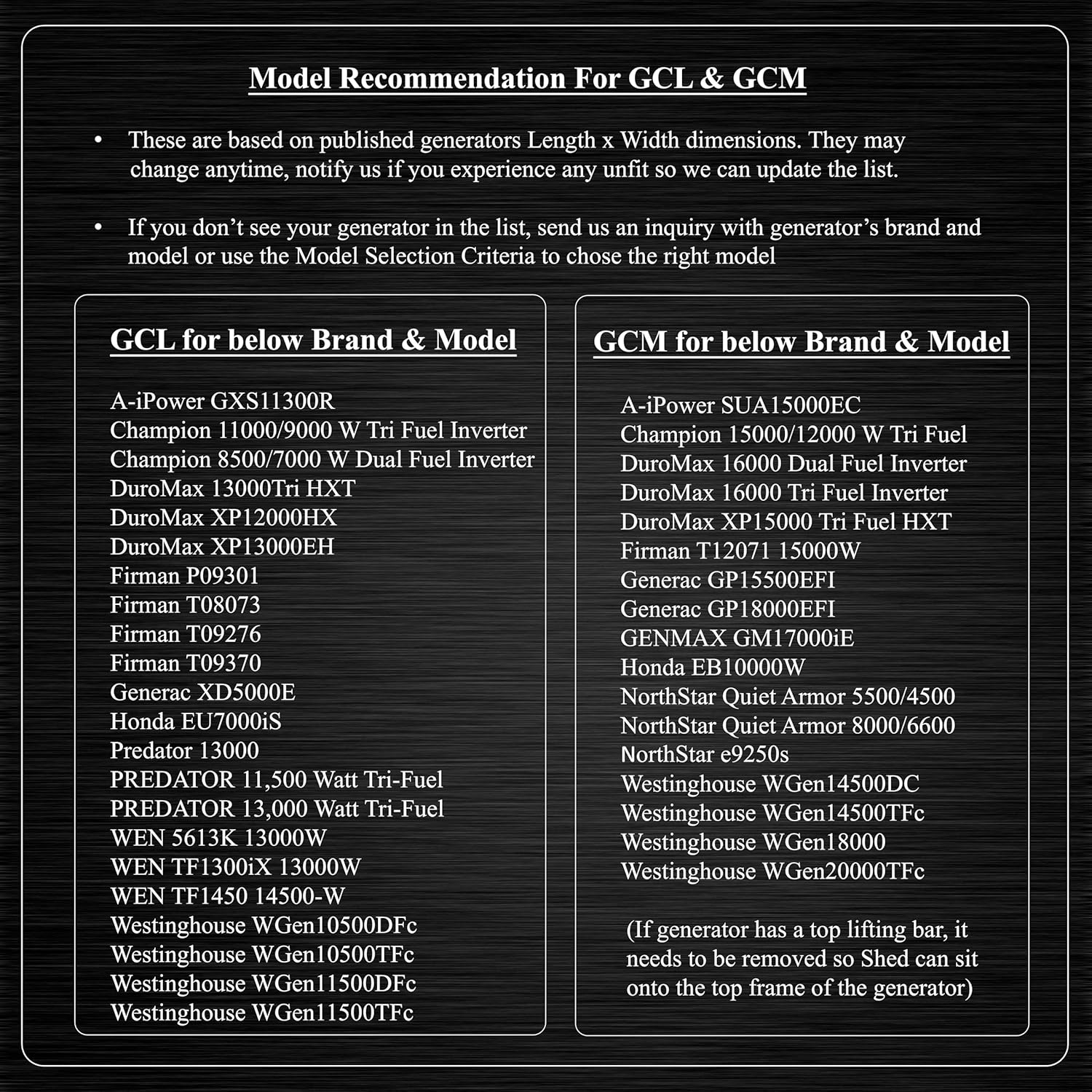 Generator Shed - Combining Generator Covers While Running & Generator Covers for Outside Storage into one. A Compact Generator Running Cover & Enclosure Built On Steel Frame (GCM)