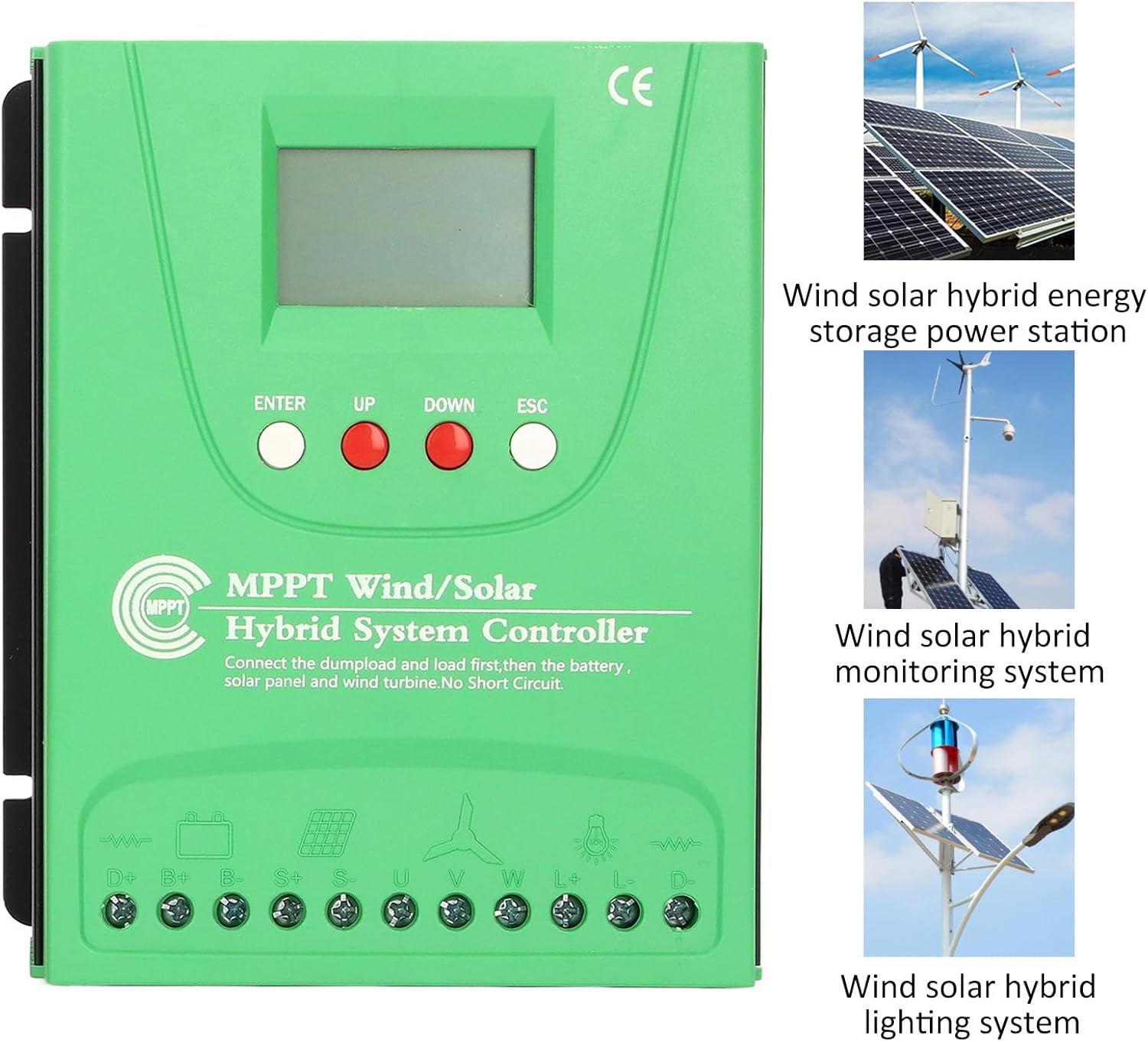 12V 24V Wind Solar Hybrid Charge Controller with LCD Display MPPT Boost Charge Wind Solar Controller (GPI1010K)