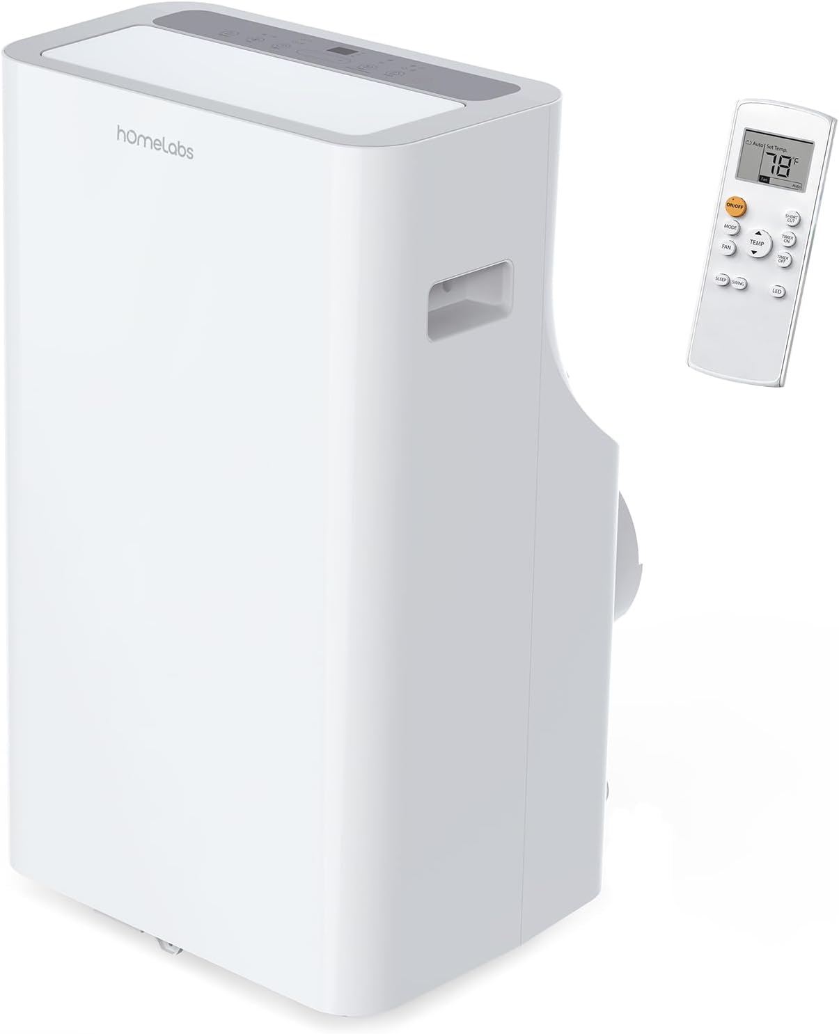 hOmelabs Portable Air Conditioner 12000 BTU - Cools Rooms up to 450 Sq. Ft. - Quiet AC Unit with Wheels, Washable Filter and Remote Control (New DOE 7200 BTU)