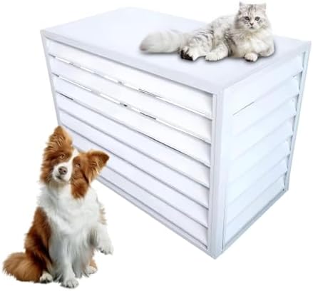 All Weather Air Conditioning Cover, Air Conditioning Cover Protection Against Rain and Sun Protection, Garden Tidying, Theft proof(White,110cm)