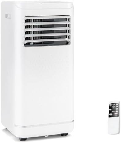 GOFLAME Portable Air Conditioner 10000 BTU, 3-in-1 AC Cooling Unit with Dehumidifier, 24H Timer, Remote Control, Window Kit, Standing Air Conditioner for Home, Apartment, Dorm, White