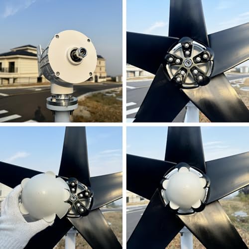 800W Wind Turbine Generator Kit - 12V/24V/48V, MPPT Controller, 5 Black Blades, Perfect for Home Roofs, Streets, and Outdoor Use - Efficient Renewable Energy Solution