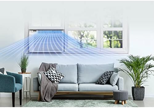 LG 6,000 BTU Window Air Conditioner, 115V, Cools 250 Sq.Ft. for Bedroom, Den, Living Room, Quiet Operation, with Remote, 2 Cooling & Fan Speeds, 2-Way Air Deflection, Auto Restart, White