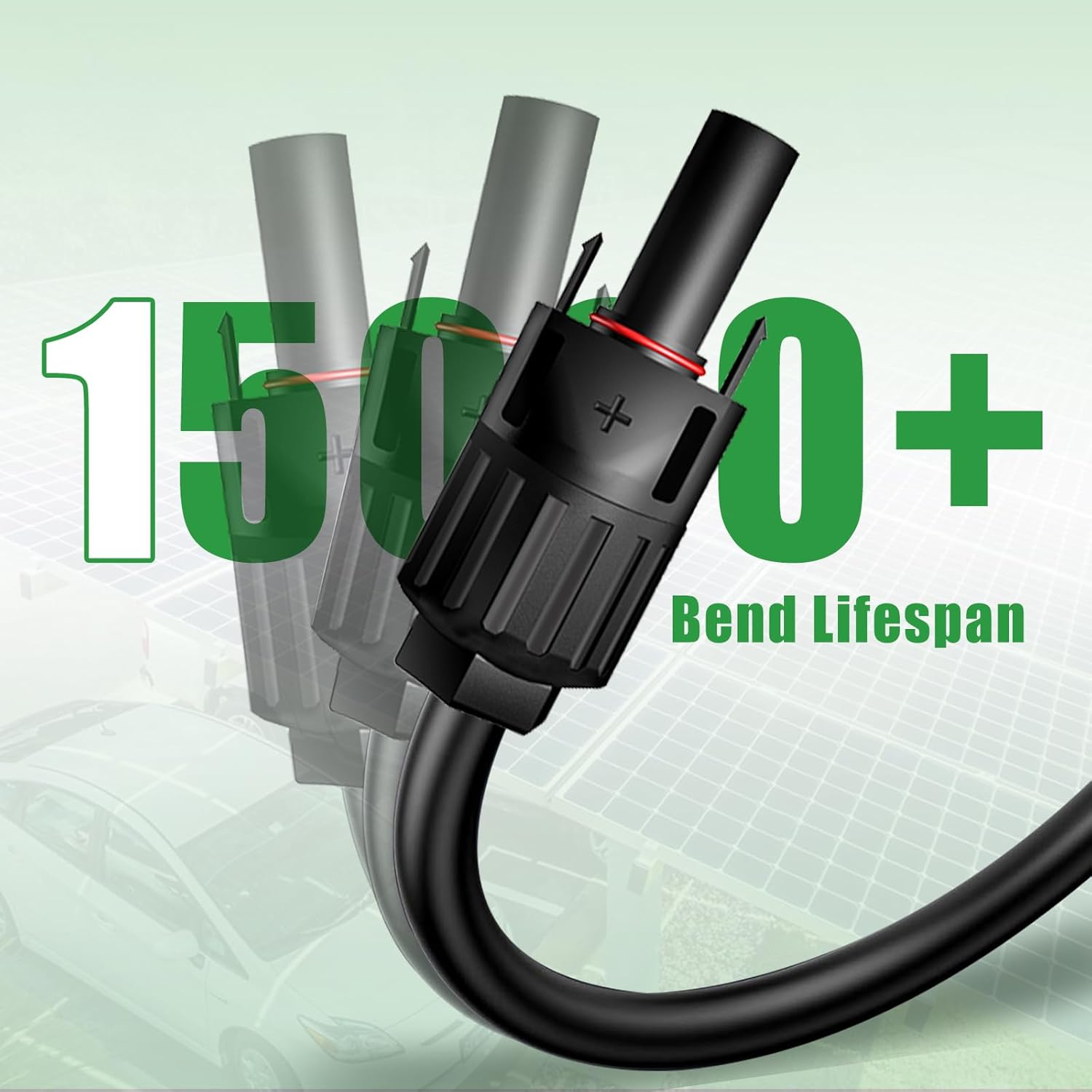 Twin Wire 50 Feet Solar Extension Cable 10AWG with -IP67- Female and Male Connector, Bonus Four Pairs of Free Connector Solar Panel Adapter kit Tools (6 Pairs connectors)