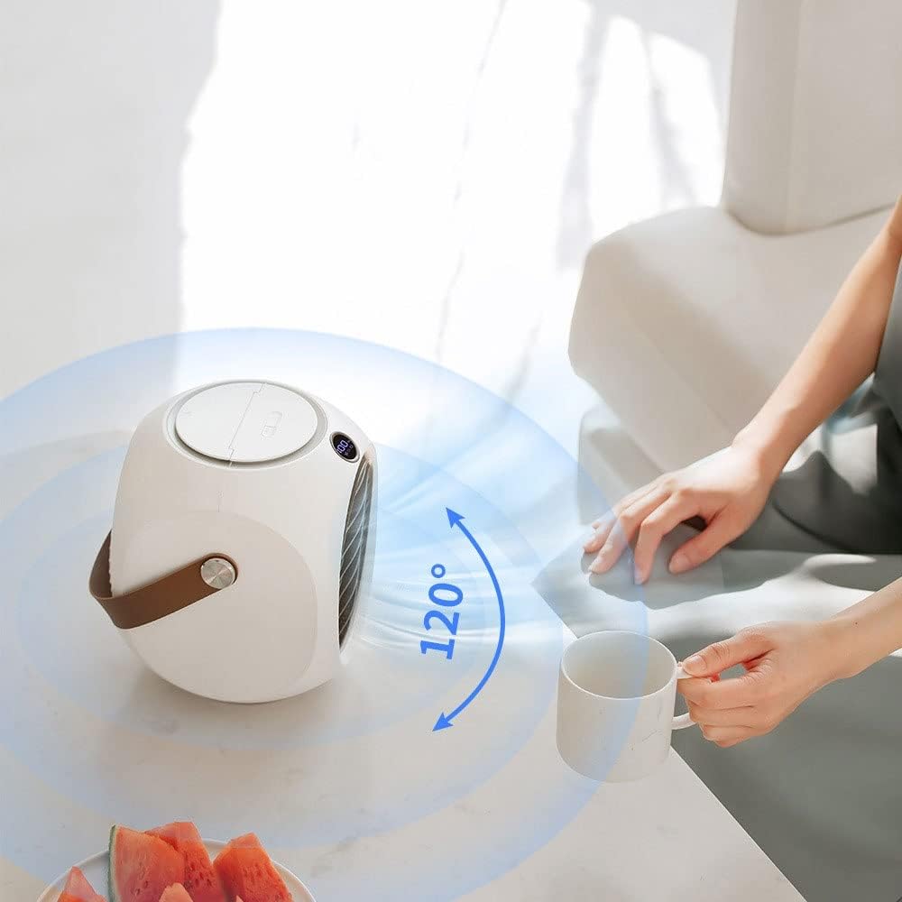 Evaporative Air Cooler, USB Small Air Conditioner, 4000 mAh Poratble Air Cooler 3 Speeds Mini Air Conditioner Poratble for Room/Desktop/Office/Camping