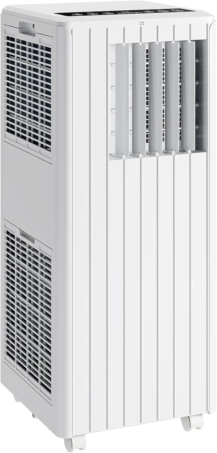 8,000 BTU Portable Air Conditioner, 3-in-1 AC Unit with Built-in Cool, Dehumidifier & Fan Modes for Room up to 350 sq.ft, 2 Fan Speeds, 24H Timer,Remote Control