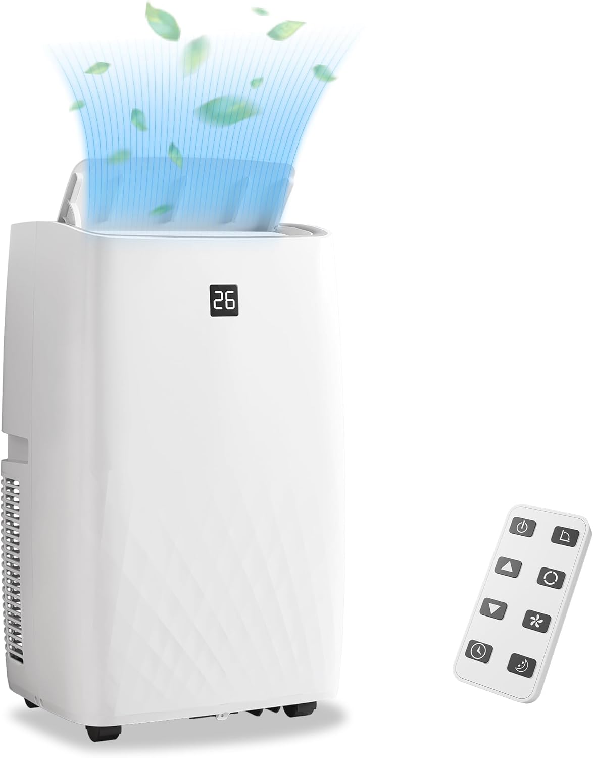 12000 BTUs Portable Air Conditioner Unit - Cools Rooms Up to 750 Sq. Ft., Remote Control, Sleep Mode, 24Hrs Timer, Quiet Operation