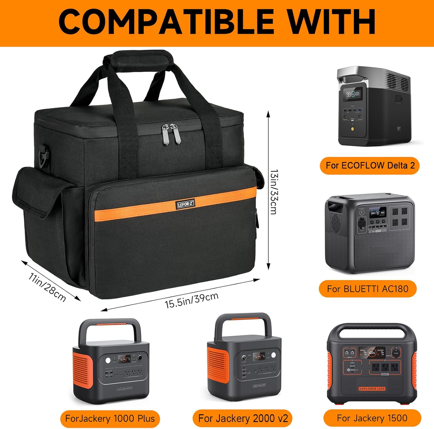 Carrying Case Fits for Jackery Explorer 2000 v2/1500/1000 Plus,Solar Panel Carrying Case Fits for Jackery SolarSaga 100W 100X 200W/ZOUPW 100W 110w 200w