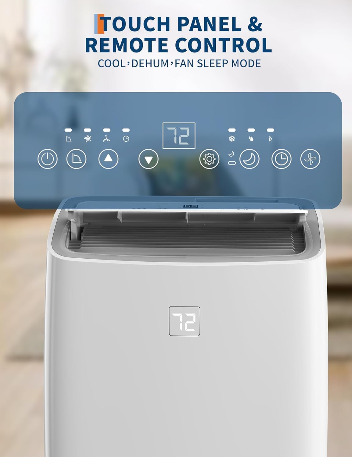 14000 BTU Portable Air Conditioner, 4-In-1 Energy Efficient Room Air Conditioner w/Remote/Fan/Dehumidifier, Cools Areas Up to 750 Sq. Ft. 24-Hour Timer for Living Room/Bedroom, White