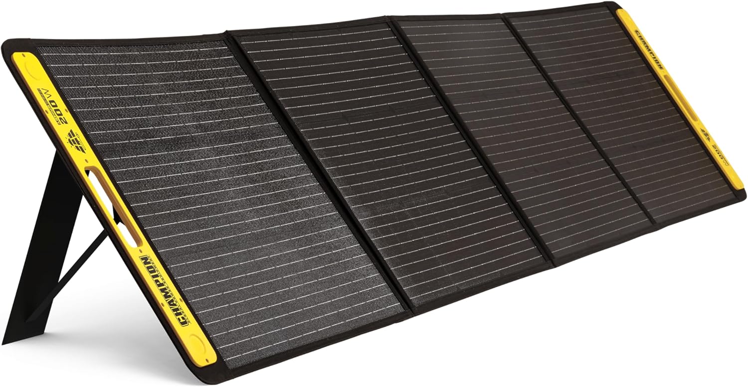 Champion Power Equipment 201247 200-Watt Portable Foldable Solar Panels with Extension Cable and Kickstand