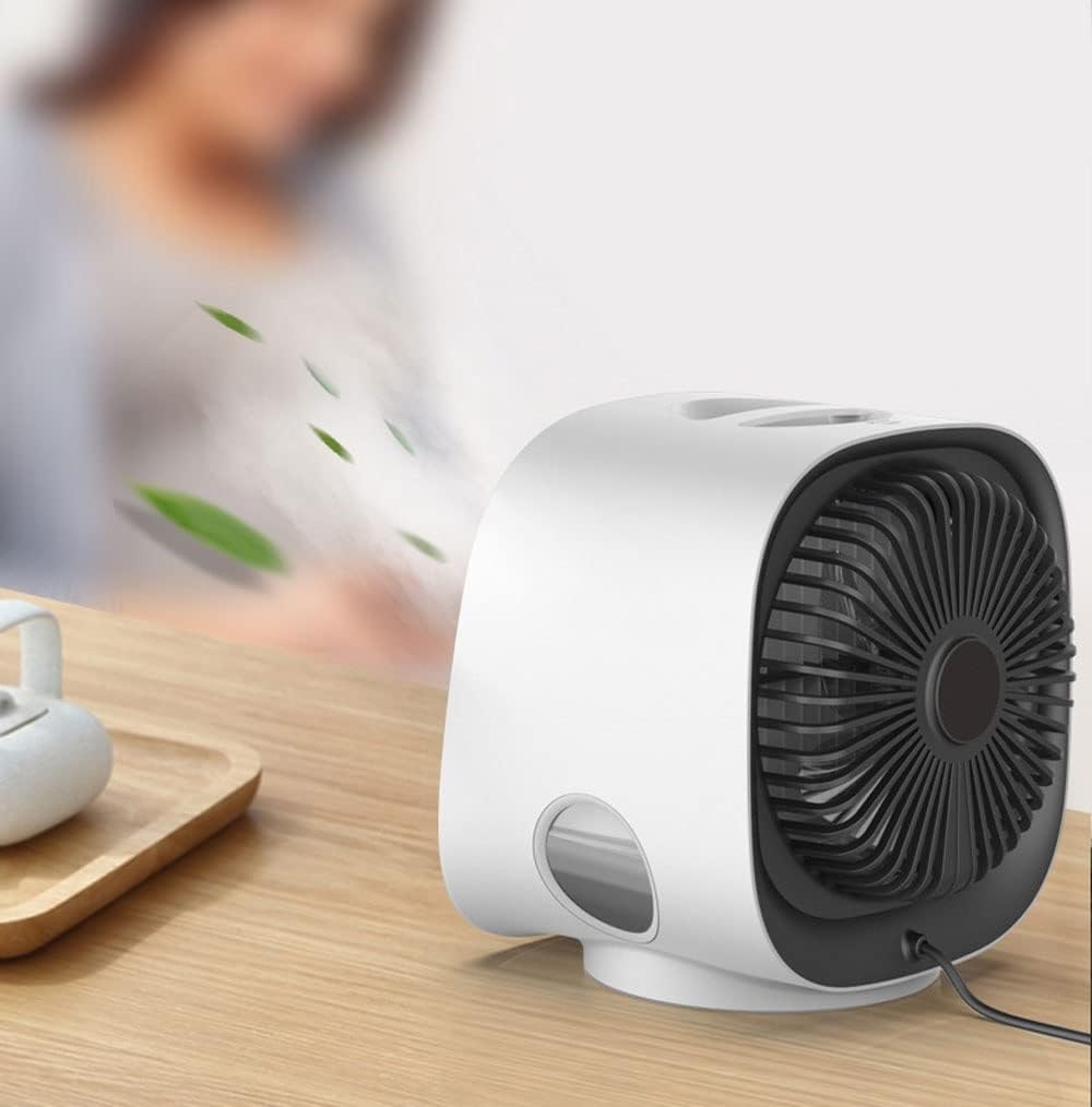 Portable Conditioner Small Personal Evaporative Air Cooler and Humidifier Fan Mini, Green (Color : White)