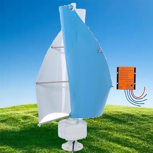16000W Magnetic Levitation Vertical Axis Wind Turbine Generator Kit with MPPT Controller, Ideal for Home, Street Lighting, and Boats (Blue, 12V)