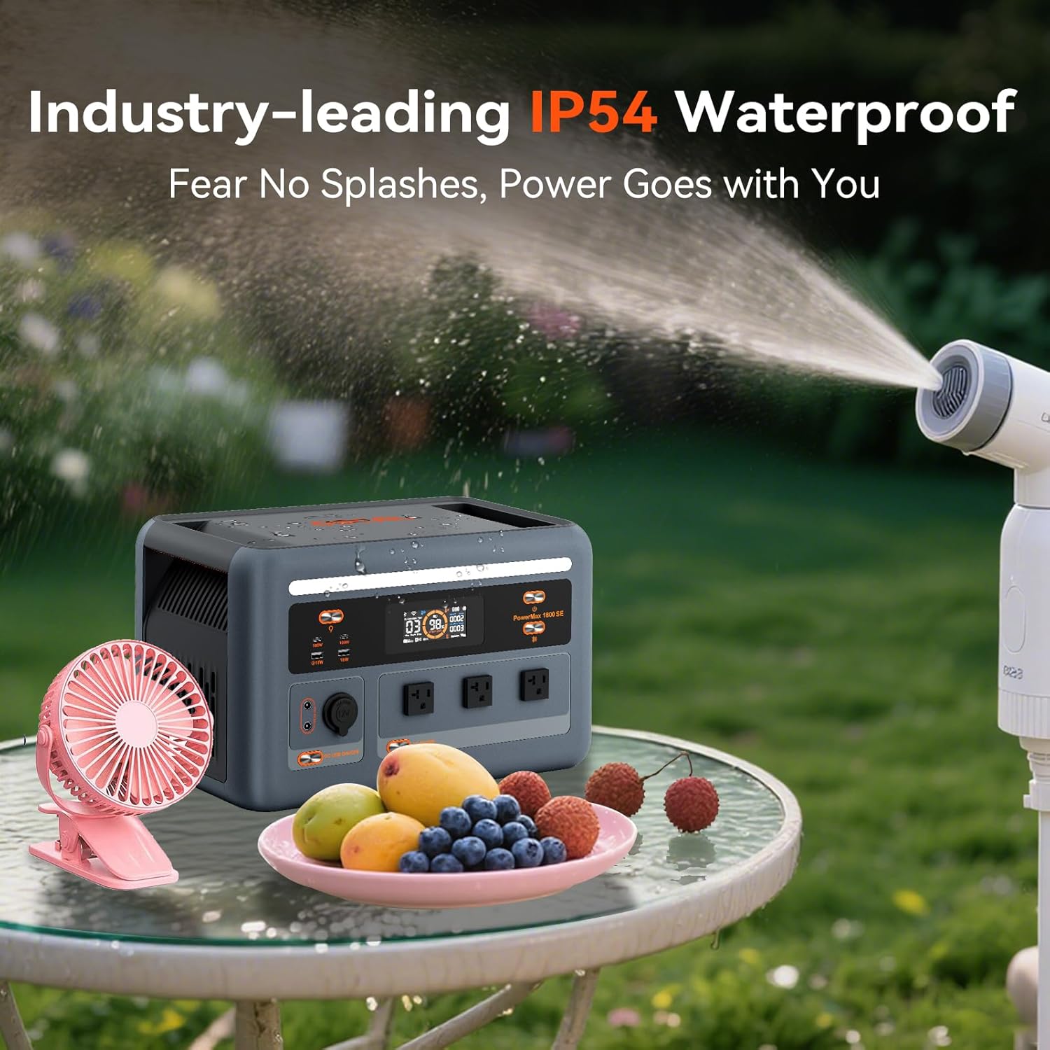 OSCAL PowerMax 1800SE Portable Power Station, 1024Wh LiFePO4 Battery, 1800W AC (3600W Surge)/100W USB-C Output,8ms UPS Solar Generator(Solar Panel Optional) for Camping, RV, Home Backup Power