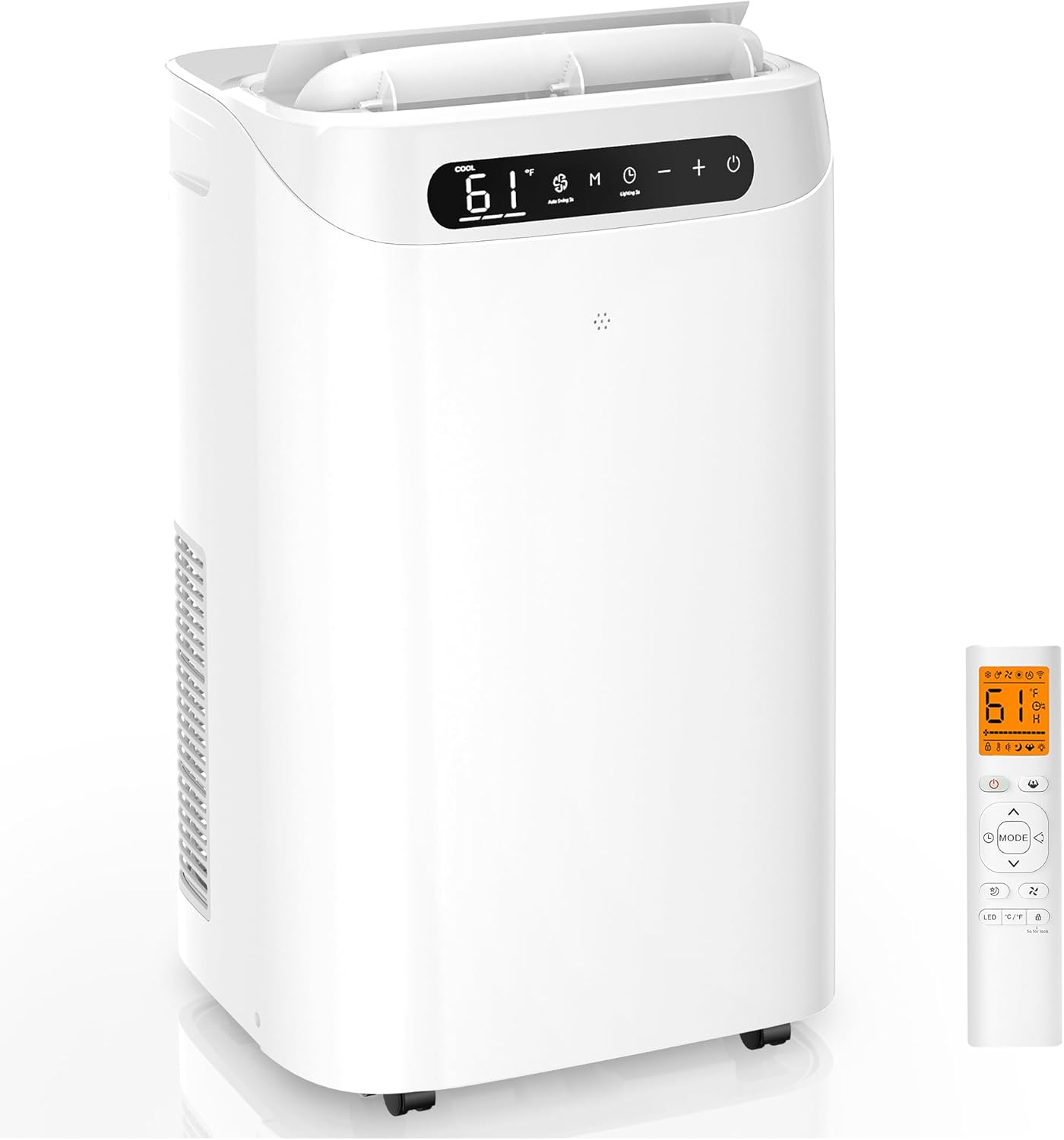 14000 BTU Portable Air Conditioners for Room Cooling up to 700 Sq. Ft, 3-IN-1 Quiet Portable AC Unit with Dehumidifier Fan, Remote Control, Smart Sleep Mode, 24H Timer, Windows Kit Included