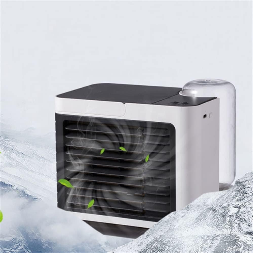 Portable Air Conditioner Fan, Desktop Cooling Fan, Personal Air Cooler Humidifier, Mini Air Conditioner for Bedroom Office Home Room (Color : White)