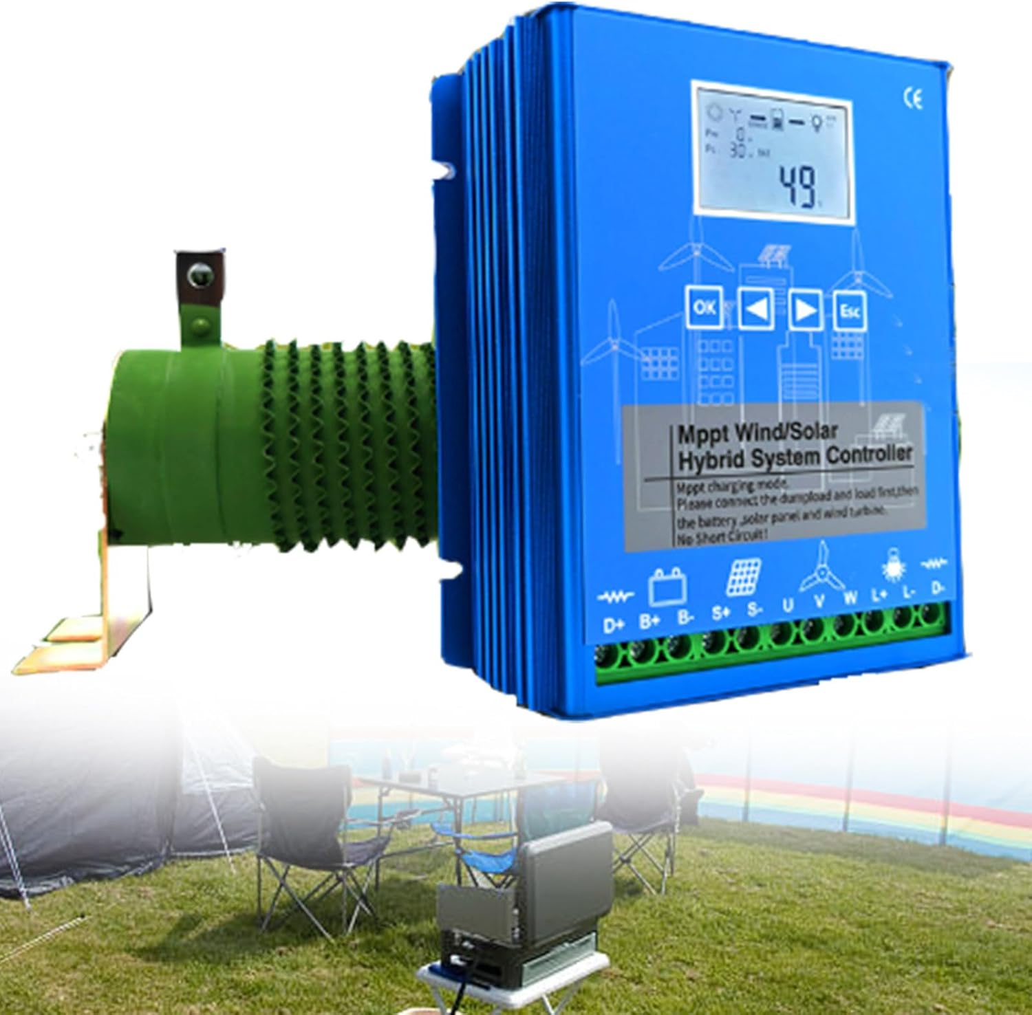 12V 24V 48V MPPT Wind Solar Hybrid Controller Solar Wind Power Accessories, Energy Controller Wind 1000W Photovoltaic,12V