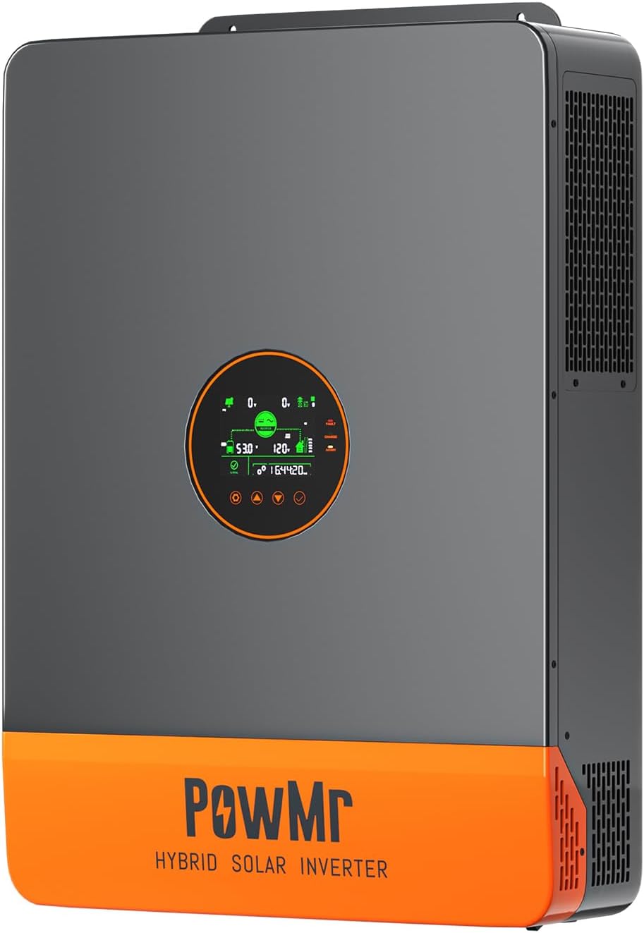 PowMr 10000W Hybrid Solar Inverter, 48V DC to 110V/240V AC Split Phase Inverter with 200A MPPT Controller, Max PV Input 11KW, 500VDC, for Lead Acid Lithium Battery