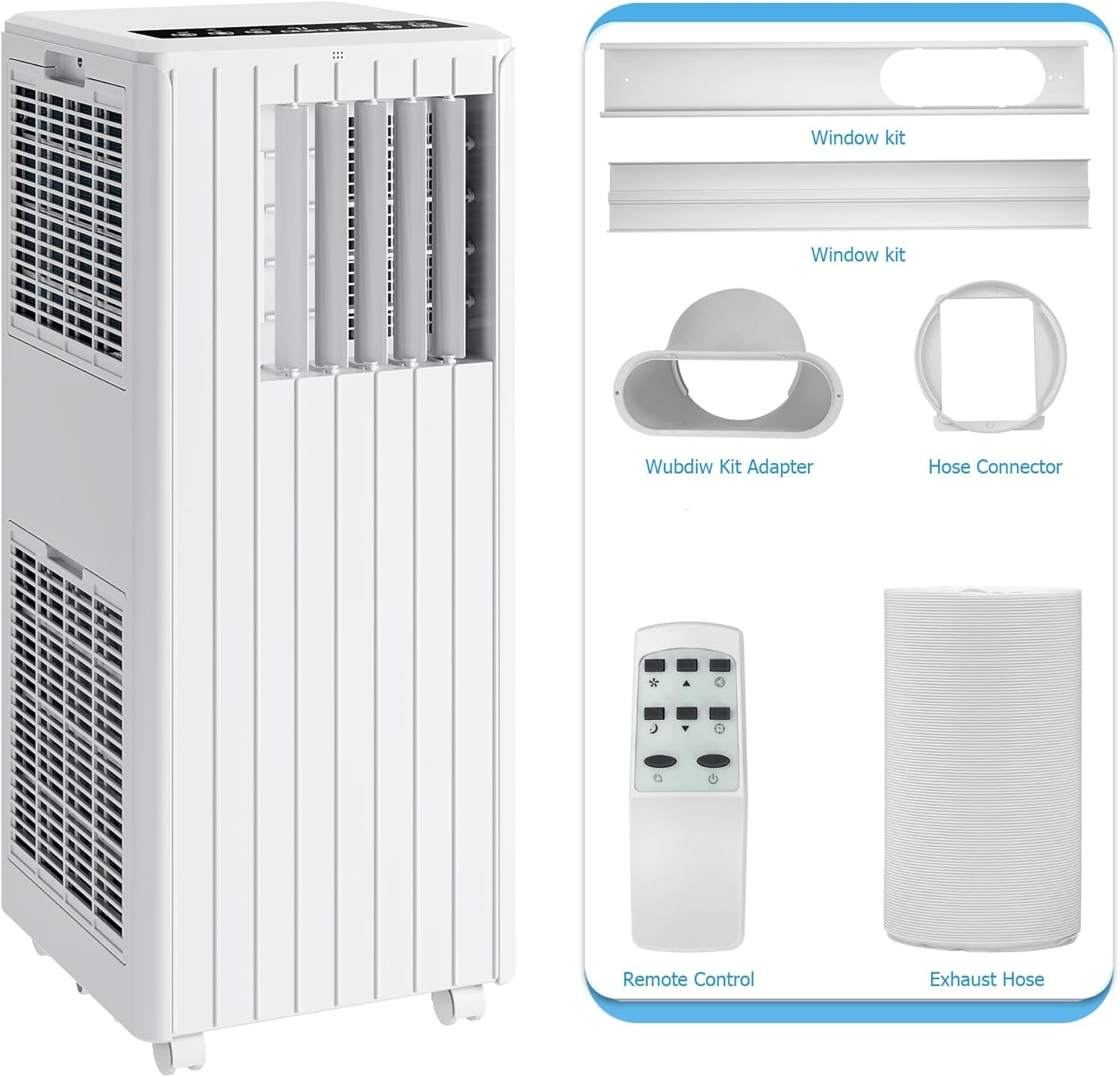 Portable Air Conditioners 8000 BTU, AC Units for Rooms with Casters, Remote Control & Sleep Mode,Fast Cooling 350 Sq.Ft,3-IN-1 Cooling,Dehumidifying,Fan for Rooms/Studios/Offices