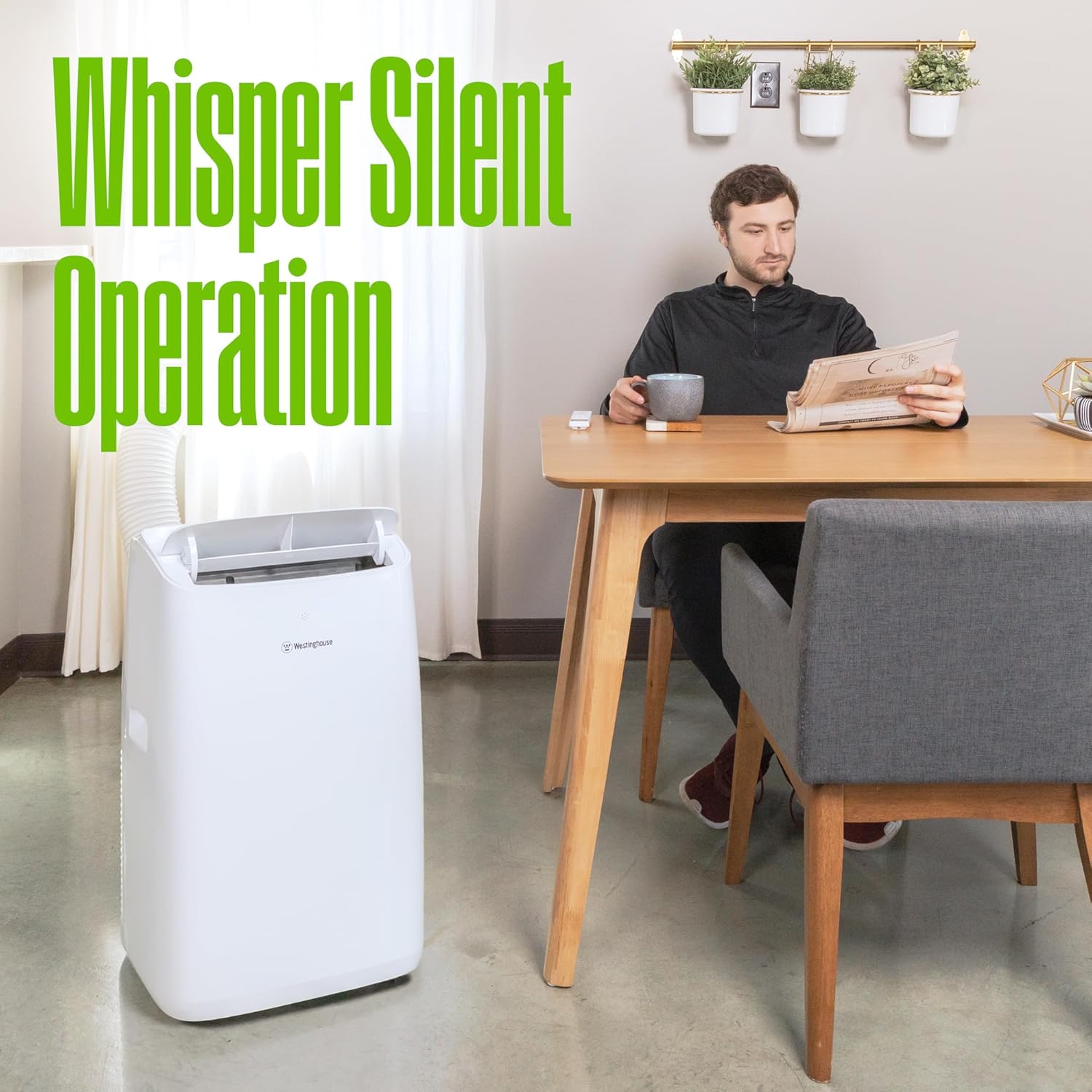 Westinghouse 14,000 BTU Air Conditioner with Heat Mode, Cools 700 sq. ft., WiFi Enabled, Remote Controlled, Dehumidifier, 3-Speed Fan, Programmable Timer, Window Kit