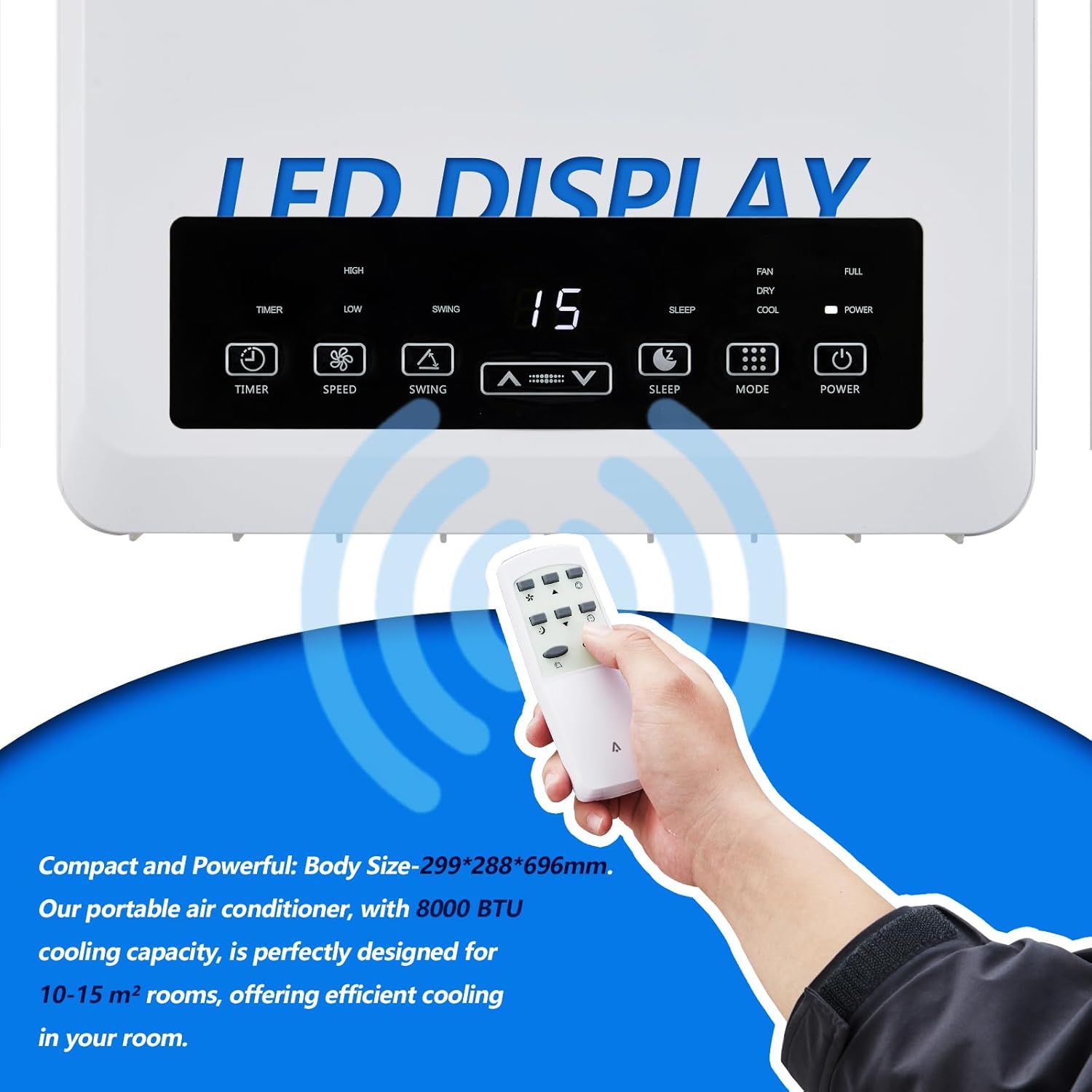 Garvee Portable Air Conditioner, 8000 BTU Portable AC Unit with Remote, Window kit, Pipe Cools up to 160 Sq. Ft for Home Office Dorms, White