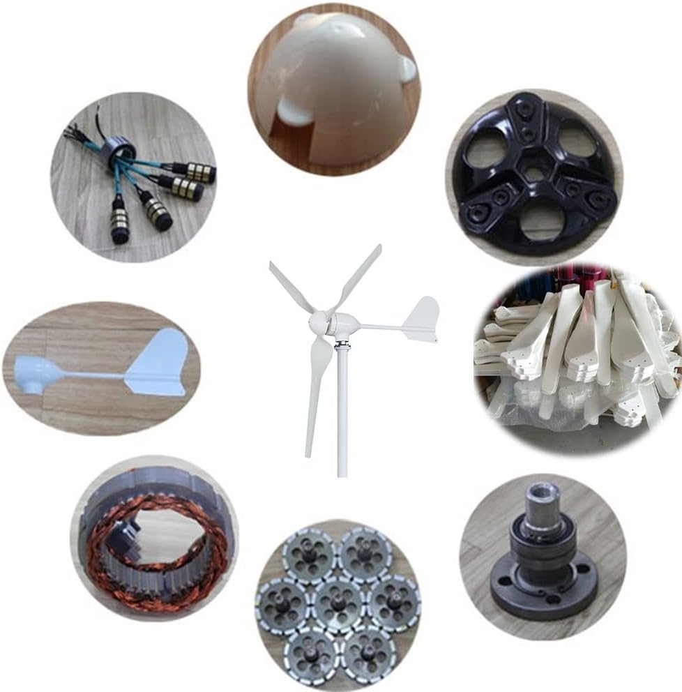 Wind Turbine, Horizontal Energy Wind Generator 1500W Turbine MPPT Controller 12v 24V 48V Low Noise Medium Windmill Household Small(MPPT Controller,24V)