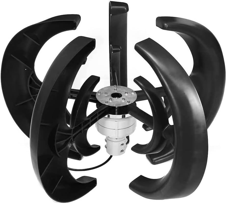 500W Wind Turbine Generator with Charge Controller 12V 24V 5 Blades Wind Generator for Home Farm Garden Boat Marine Monitoring or Street Lighting